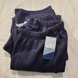 Silverts adaptive pants, Small Navy joggers fuzzy lined NEW